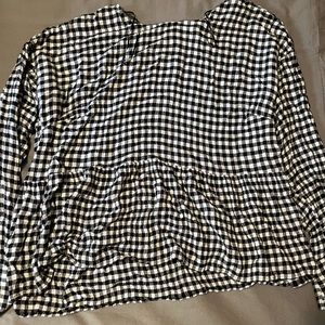 Plaid flowey blouse